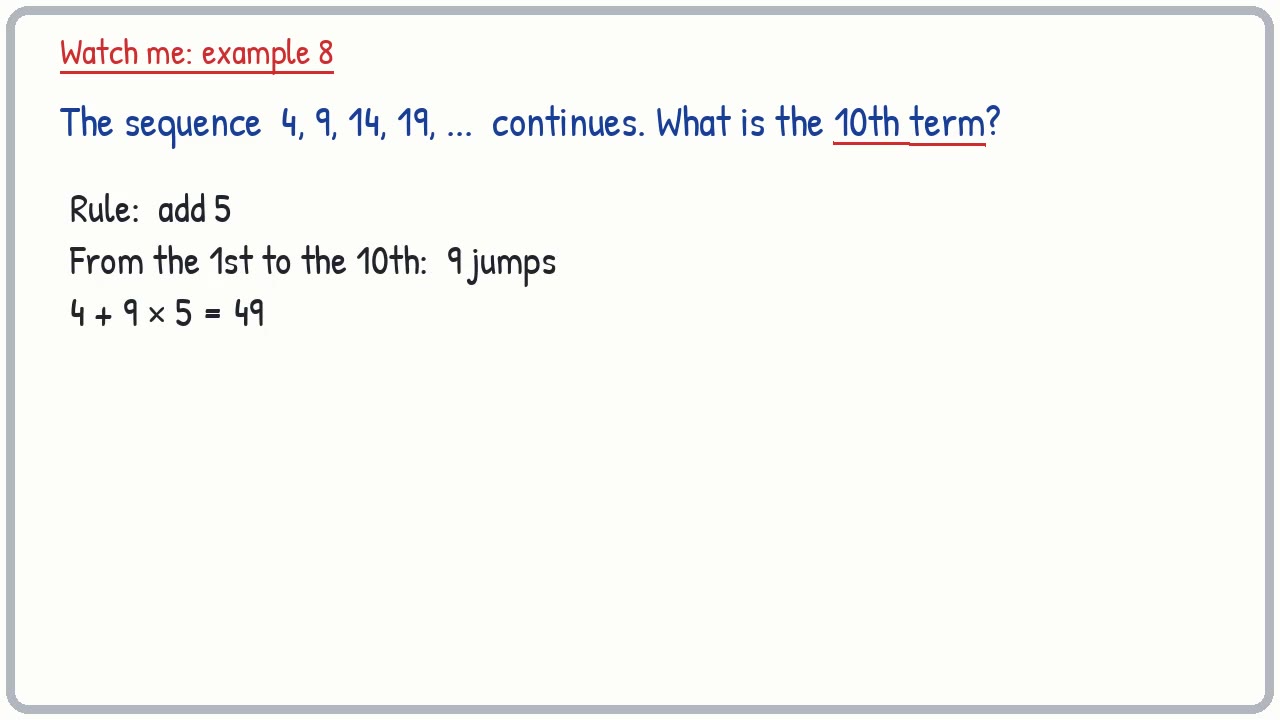 Whiteboard video lesson: Linear sequences