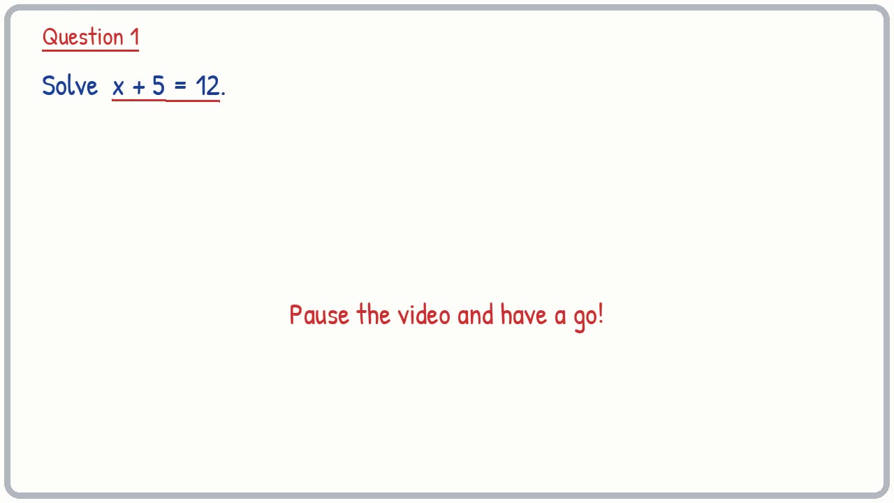 Whiteboard video lesson: One-step equations