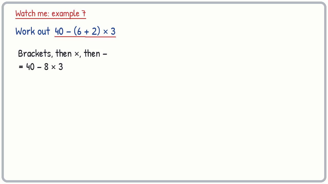 Whiteboard video lesson: Order of operations