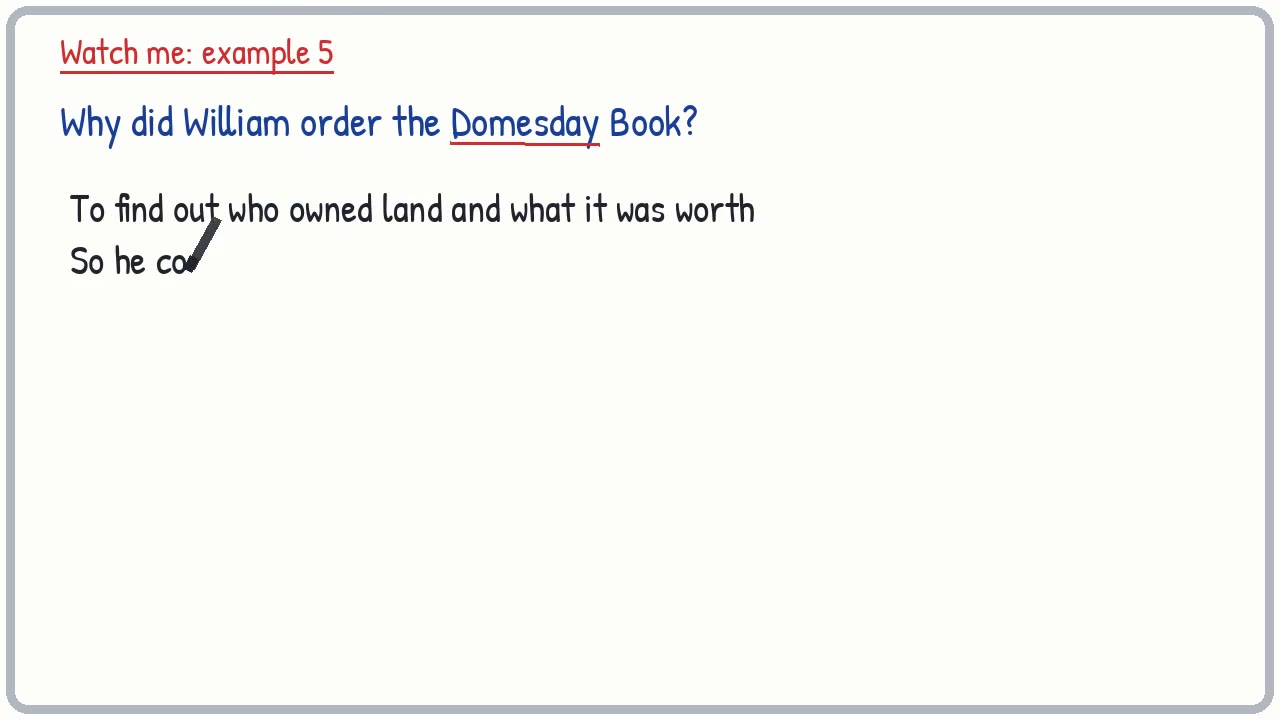 Whiteboard video lesson: The feudal system and the Domesday Book