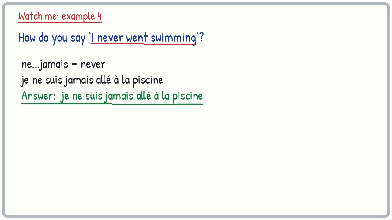 Whiteboard video lesson: Negatives, opinions and writing about the past (French)